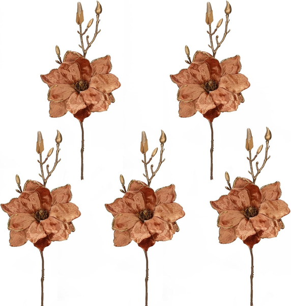 Weihnachtsblumen Weihnachtsbaumschmuck Magnolie Kunstblumen 37 Cm Glitzer Blumen-image
