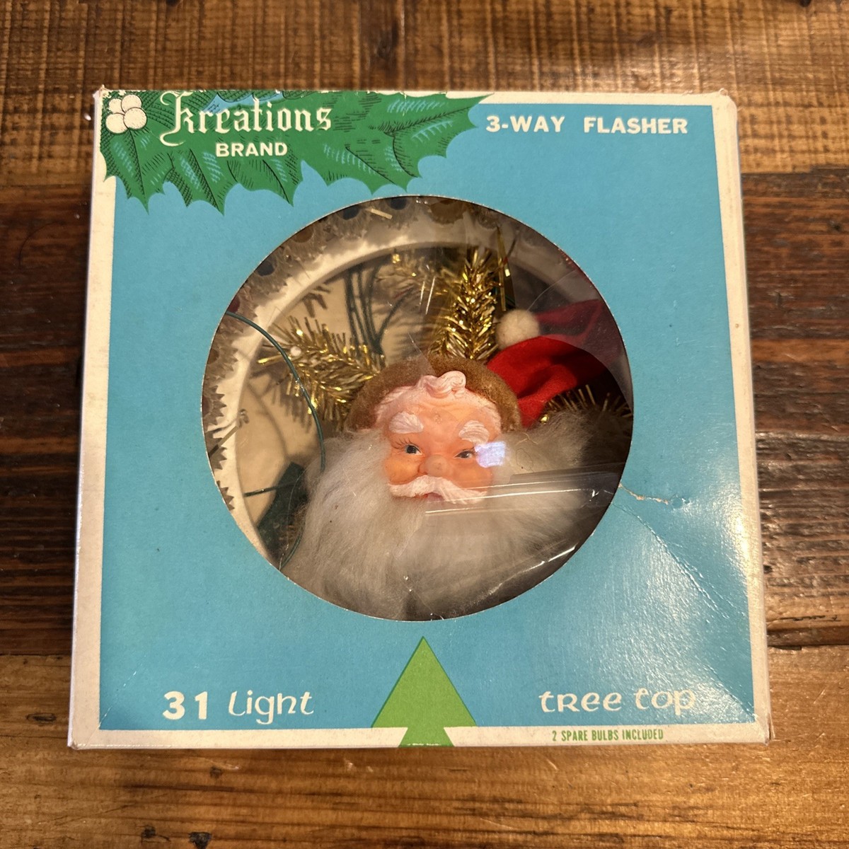 Vintage Christmas Santa Claus Wall Plaque 31 lights Kreations
