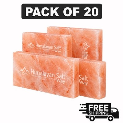 Himalayan Pink Salt Tiles 8x4x1 Pack of 20 for Spa Sauna Home Decor Wall Panels.