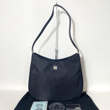 Borsa a tracolla Gianni Versace in pelle di nylon nera con ferramenta...