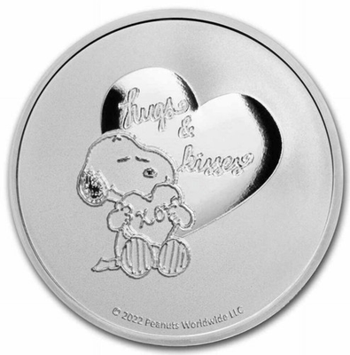 #ad 1 oz .999 silver Peanuts Hugs amp; Kisses Snoopy in capsule $112.74
