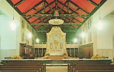 Vintage Postcard Roman Catholic Cathedral Sanctuary St Augustine FL