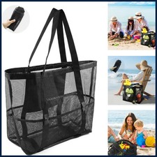 1pc Extra Large Mesh Beach Bag, Swimming Bag For Children Beach Toy Baskets