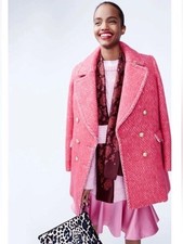 J. Crew Diamond Tweed Jacket Coat Blazer Sz 0 Sorbet Pink Herringbone