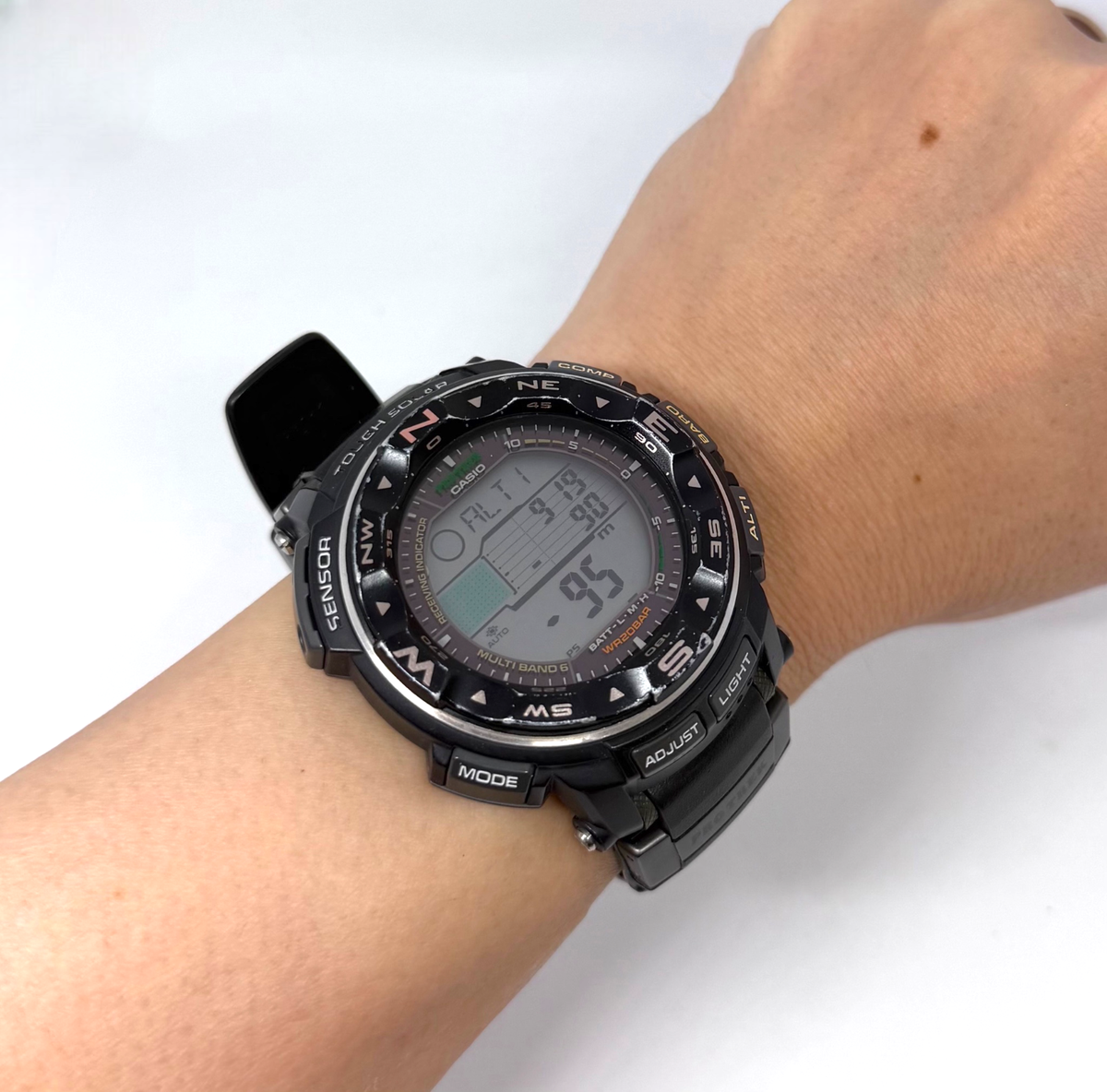 Casio Pro Trek PRW-2500 Triple Sensor Tough Solar Watch Black Used