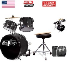 3 Piece Kids Drum Set with Drum Sticks  Drum Throne Seat
