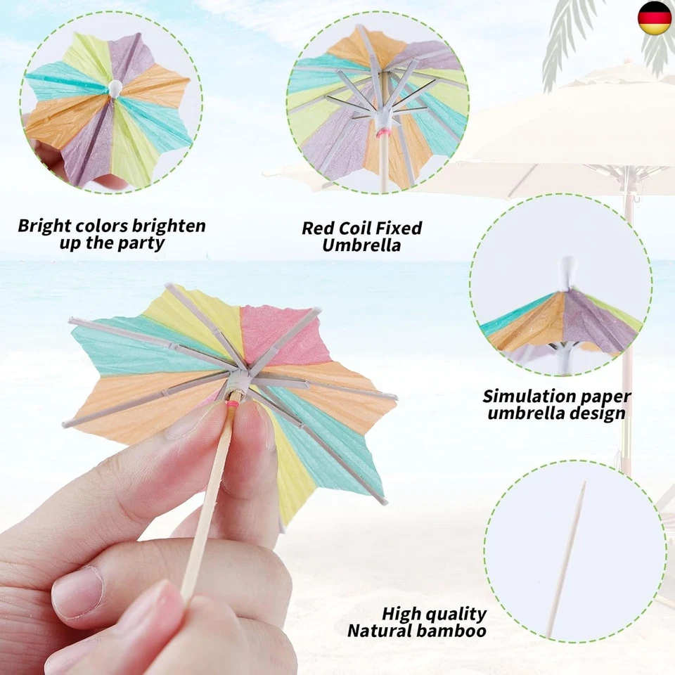 Cocktail Deko 90 Stück Cocktail Schirmchen Feuerwerk Sticks Cocktail Deko  - Bild 3 von 4