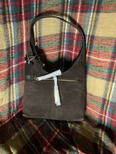 Borsa a tracolla Cee Klein vintage marrone vera pelle scamosciata