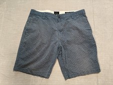 Rvca Nature X Industry Chino Shorts Mens 34 Blue Floral Slash Pockets Mid Rise