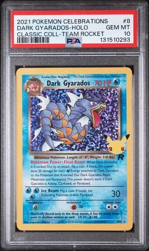 PSA 10 GEM MINT Dark Gyarados Celebrations Classic Holo Team Rocket Pokemon 8/82