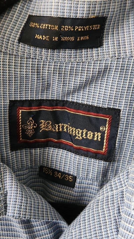 Vintage Barrington Blue Check Plaid Button Up Large - Image 4 of 4