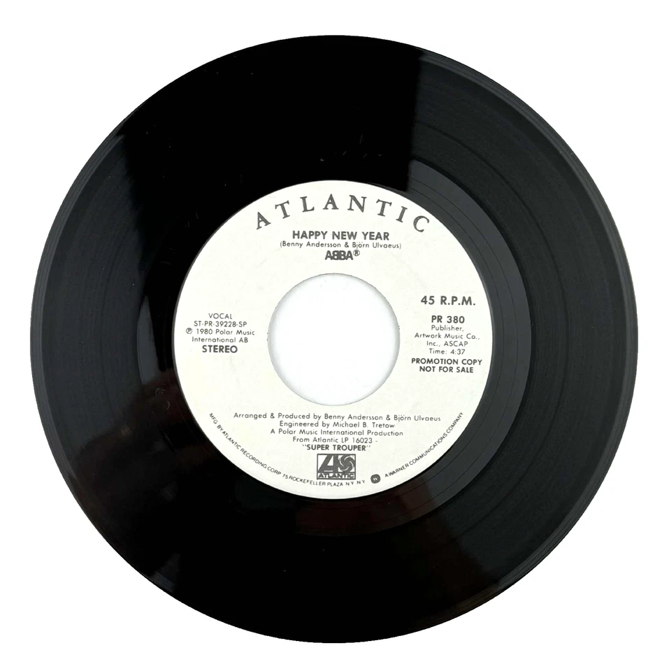 ABBA Happy New Year Promo 45 RPM 7" Single DJ Copy Stereo Mono 70s Pop - Image 3 of 4