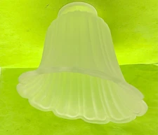 85-11004 FROSTED TULIP REPLACEMENT FIXTURE GLASS SHADE SCALLOPED EDGE 2-1/4" TOP