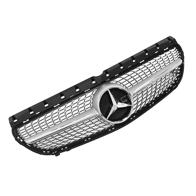 Silver Bumper Grille W/Star Fit For Mercedes Benz W246 15-19 B160 B180 B200 B250 - Image 3 of 4