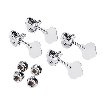 Fender Deluxe geriffelter Schaft Bass Tuner 4 In-Line Rechtshänder (Chrom)