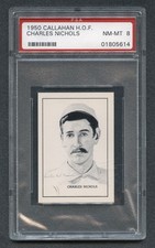 1950 CHARLES NICHOLS PSA 8 NM-MT CALLAHAN HOF STL CARDINALS PLAYER MANGR NO# RZC