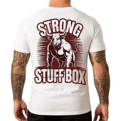 Stuff Box Herren Shirt Weiß Strong Bull Edition Baumwolle S 5XL TShirt kurzarm