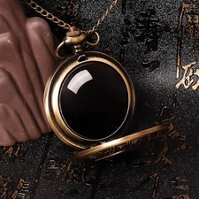 Obsidian Mirror Pendant Scrying Tool Witchcraft Divination Decorative Crystal Mi