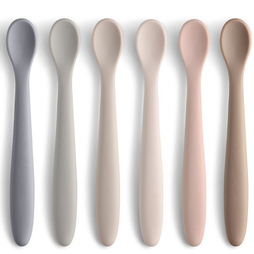 NETANY Silicone Baby Feeding Spoons First Stage Infant Soft-Tip Easy Matte