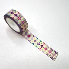 Purple Flower Washi Tape Gold Foil Scrapbooking Junk Journal Collage