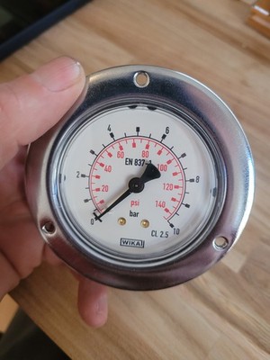 WIKA Pressure Gauge 0 10 bar / 0 140 psi G1/4 Panel Mount New
