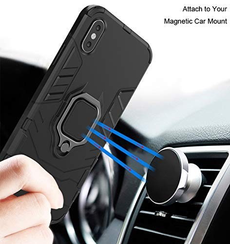 Custodia OnePlus 7T Con Anello E Cavalletto – Cover Armor Blu Navy, Paraurti In TPU E PC, Compatibile Con Supporto Magnetico Auto - 2