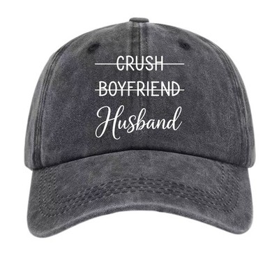 Crush Boyfriend Husband Relationship Vintage Washed Unisex Adjustable Dad Hat