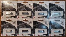 Lot of 8x 128GB Kingston DataTraveler Kyson USB 3.2 Gen 1 Metal Flash Drive