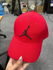 BEST SALE - Jordan Jumpman Red Curved Brim Adjustable Baseball Cap Hat NWT