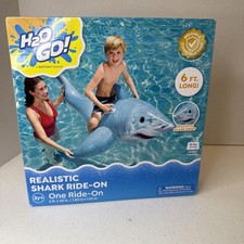 Realistic Shark Ride-On Swimming Pool Float NEW IN BOX
