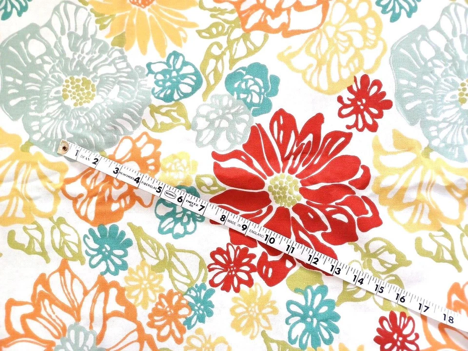 Richloom Colorido Floral Pato Lona Decoración Hogar Tela Algodón Pc 4 Yardas x 44" Foto 3 de 4