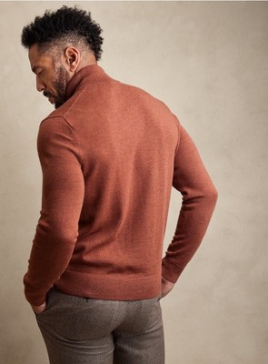 Banana Republic Merino Wool Sweater Zegna Baruffa Large 1/4 Zip New NWT Italian
