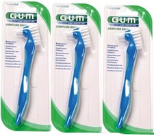 3 GUM Zahn Prothesenbürste dritte Zähne Prothese reinigen Spange Borsten säubern