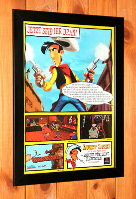 Lucky Luke Video game PS1 Vintage Rare Small Poster / Ad Page
