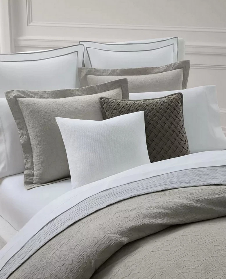 RALPH LAUREN Sascha текстурированный медальон одеяло 3 шт комплект король $500 серый - Изображение 3 из 4