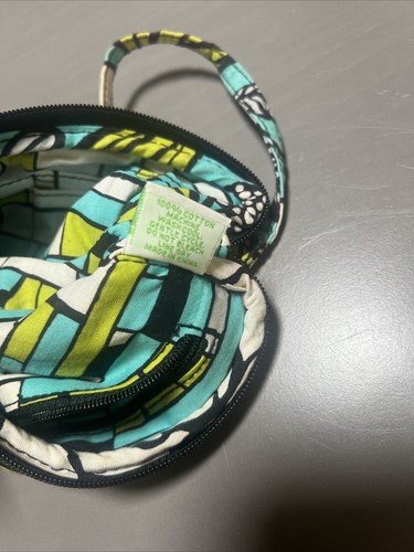 Vera Bradley Iconic Mint Flowers Accordion Wristlet Wallet Blue Green Floral - Picture 8 of 8
