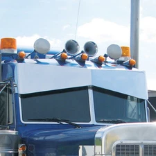 Peterbilt 379, 389 Stainless Steel 14" Bowtie "Southern Style" Sunvisor 