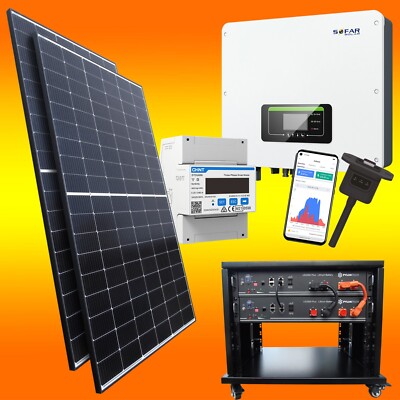 3000Watt PV Solaranlage (0% MwSt.*) Lithium Batteriespeicher Hybrid PV Anlage