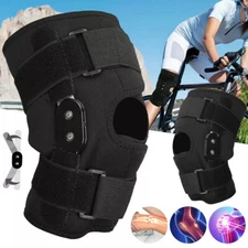 Hinged Knee Brace Compression Sleeve Joint Support Open Patella Stabilizer Wrap