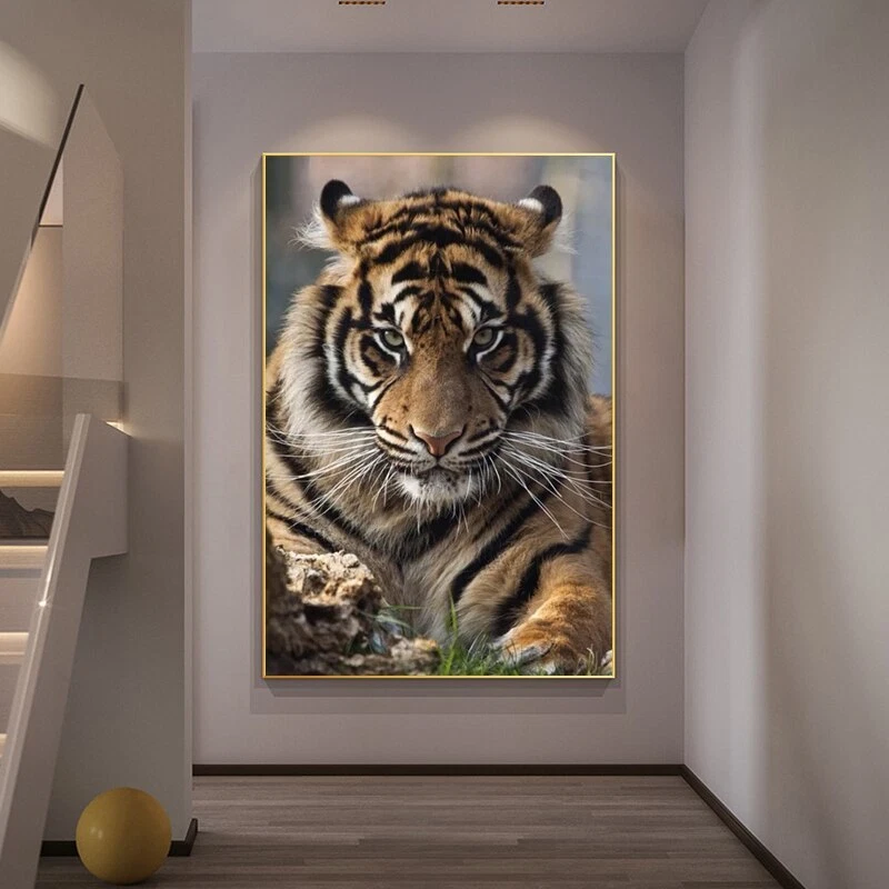 Animal Tiger Canvas Painting Wall Art Poster Print Wall Picture Home Decor Mural - Image 4 of 4
