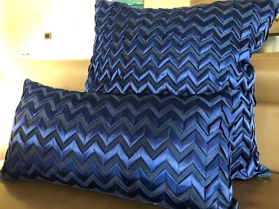 Logan And Mason Dark Blue Decorative Cushions With Geometric