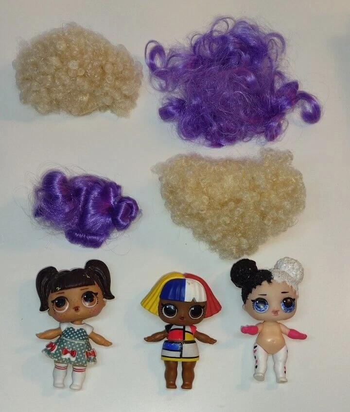 Lot 9 TLC LOL Doll 4 Hair 3 Dolls Lil Sisters Heartbreaker Under