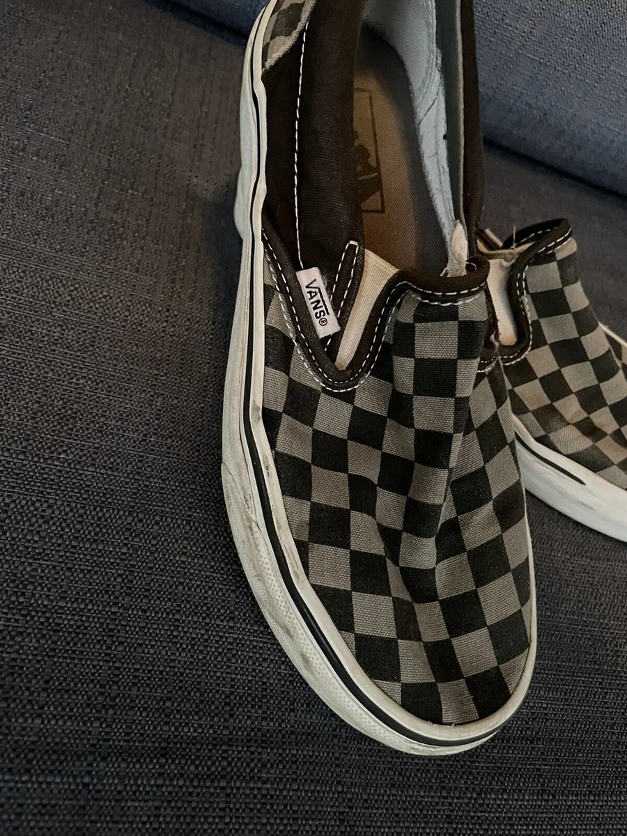 Womens grey and white checkered vans top