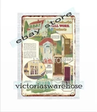 1929 Building material millwork lumber roofing metal tin sign homeware decor