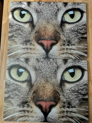 2 x Tischsets Katze Katzenmotiv Kork Hitzebeständig Placemats Cat Katzen Braun - Bild 1 von 4