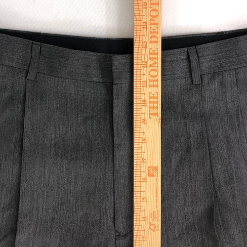 Jos. A. Bank Mens Dress Pants Gray Herringbone Pockets 100% Wool Pleated 34x29 - Picture 5 of 8