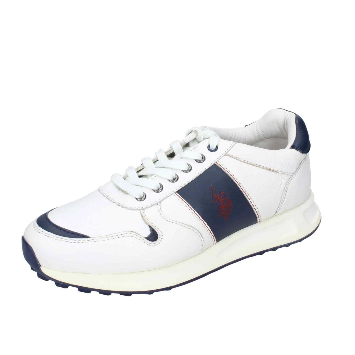 Scarpe uomo U.S. POLO ASSN. 42 EU sneakers bianco pelle blu BC188 42