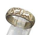 CHINESE 925 Silver  Vintage Antique Carved Character Band Ring Sz 7.5  RG24288