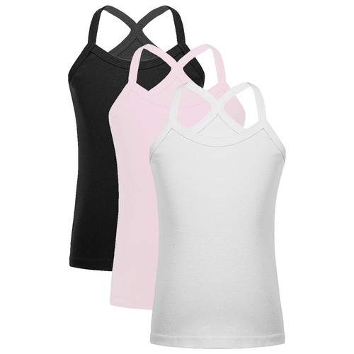 Kids Girls Vest Gymnastics 3Pcs/Set Weekend Y-Back Camisole Running Tops Beach - Picture 28 of 102