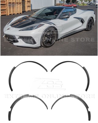 For 20-Up Corvette C8 Stingray CARBON FIBER Front & Rear Molding Fender Flares